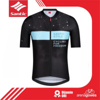 Jersey Santic Hitam - Jersey Sepeda Road Bike Santic Hitam Size Asia - Jersey Santic Lengan Pendek M9C02141- Harley Men Cycling Jersey Short Sleeve