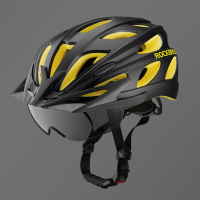 Helm Sepeda Rockbros Dengan Kacamata Include Visor Helm Road Bike MTB - Merah