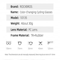 Kacamata Olaharaga Sepeda ROCKBROS Photochromic UV400 Warna Hitam