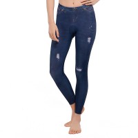 Celana sepeda padding pnjang wanita motif jeans WL1C04130
