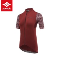 Jersey Sepeda Wanita Cewek Santic Summer Women Quick-Dry Short Sleeve Cycling Jerseys Pro Fit Breathable Anti-sweat Road MTB Bike Jersey Tops L0C02157