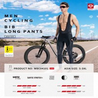 Santic Wind Black Men Padded Cycling Bib Long Pants M8C04101
