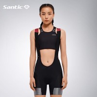 Santic New Women Cycling Bib Shorts Bib Pants Cycling Shockproof Breathable Quick Dry MTB Bicycle Bib Shorts L0C05121