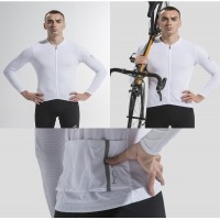 Jersey Sepeda Pakaian Sepeda Santic New Men Cycling Jersey Long Sleeves Fit Comfortable Sun-protective Road Bike Tops MTB Jerseys Asian Size K20M3178
