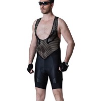 Santic Men Cycling Padded Bib Shorts Pro Fit Summer Italian Imported Fabric Cushion Pad Breathable Cycling Clothings M7C05094