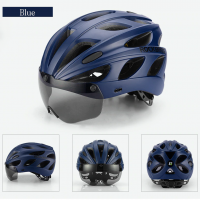 Helm Sepeda Rockbros Dengan Kacamata Include Visor Helm Road Bike MTB - Merah