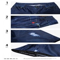 Celana padding pendek celana sepeda wanita motif jeans padding WL1C05135