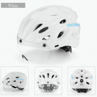 Helm Sepeda Rockbros Dengan Kacamata Include Visor Helm Road Bike MTB - Merah